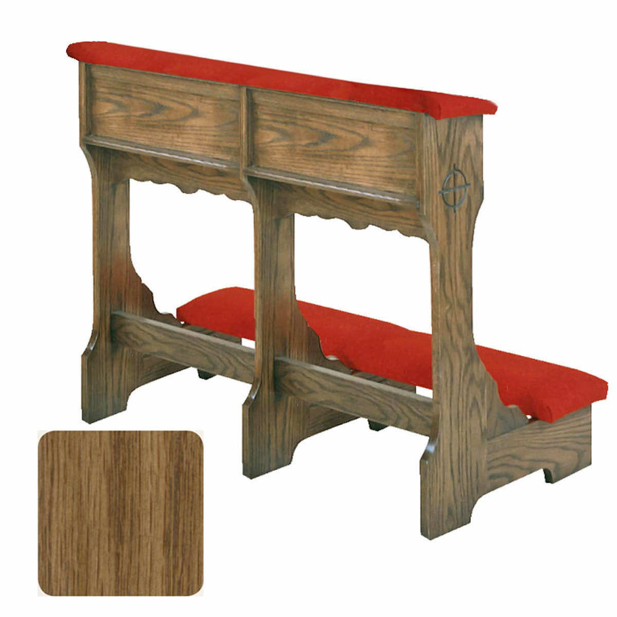 Pecan Finish Wedding Prie Dieu with Shelf W58W