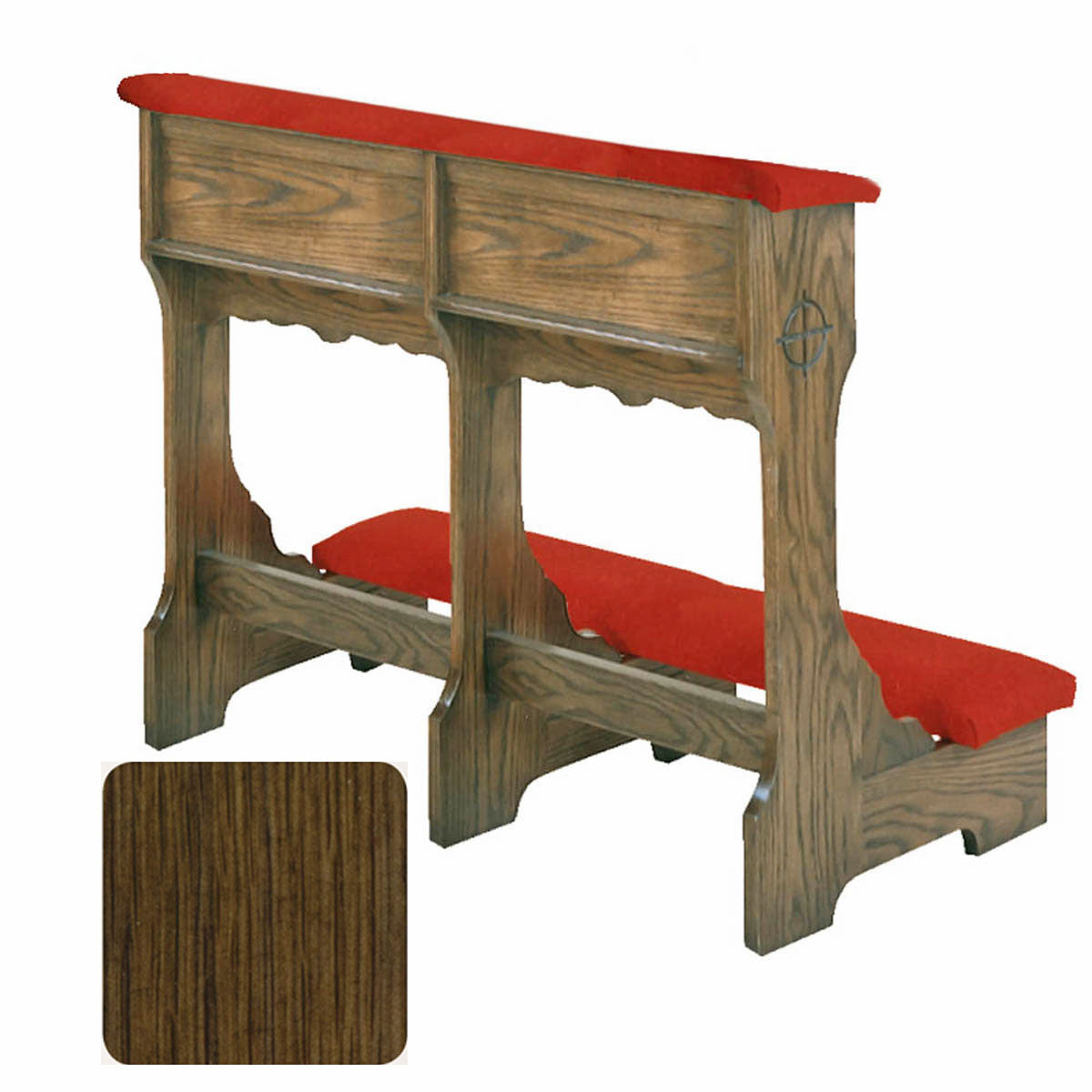 Walnut Finish Wedding Prie Dieu with Shelf W58W