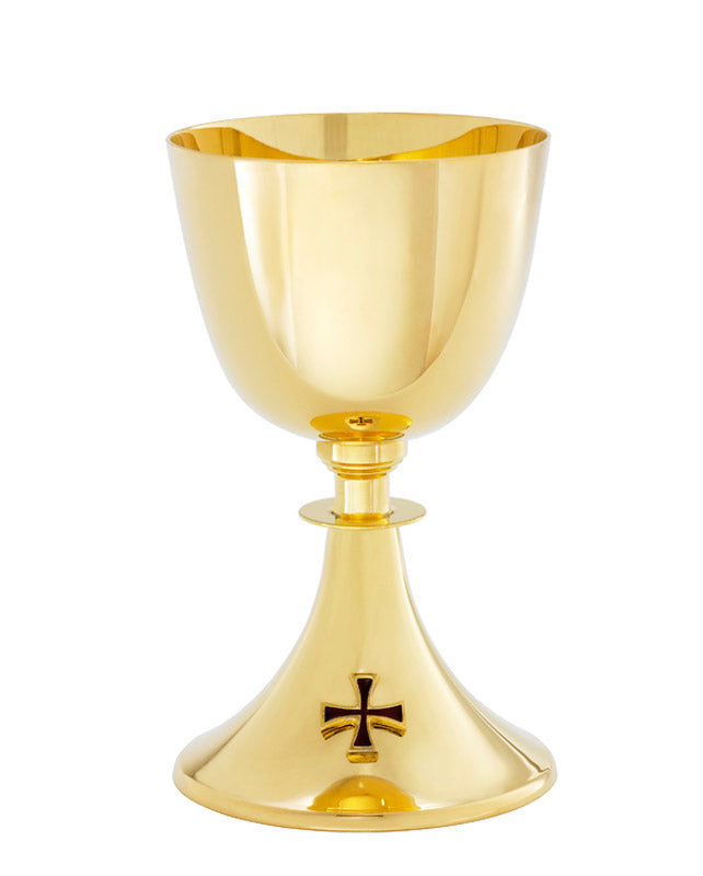 Gold Plated Chalice with Enameled Cross A150G