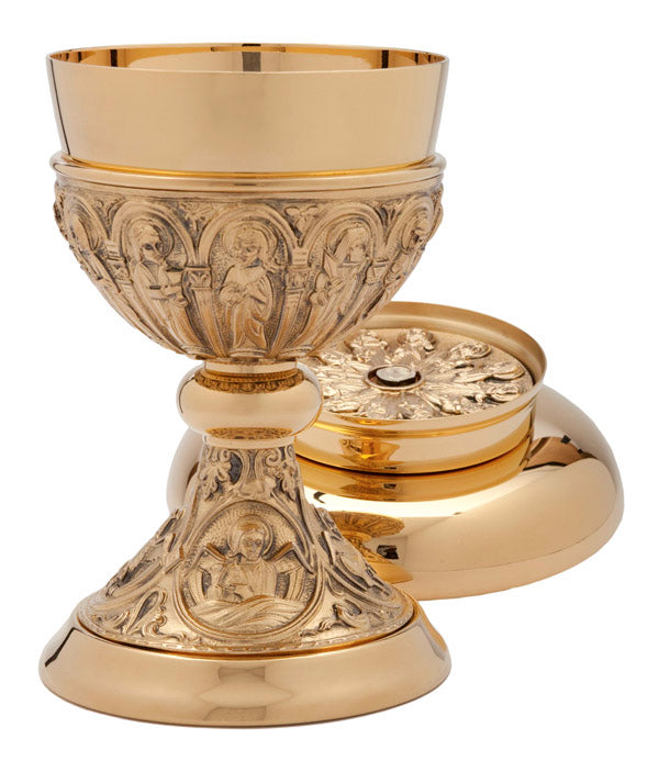 Gold Plated Evangelists & Apostles Chalice A4136G