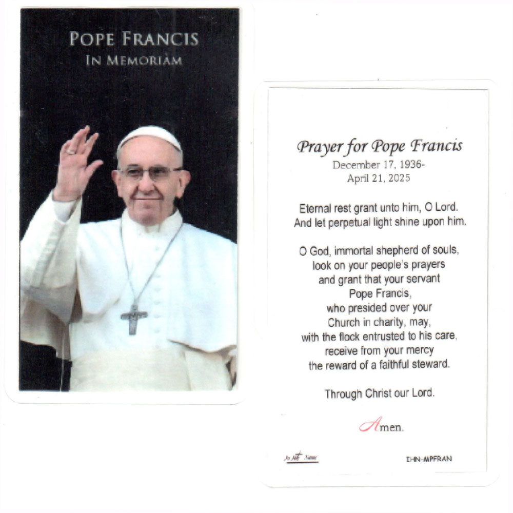 Memorial Pope Francis Laminated Holy Cards