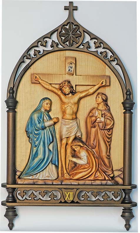 14 Wood Gothic Style Stations of the Cross K789