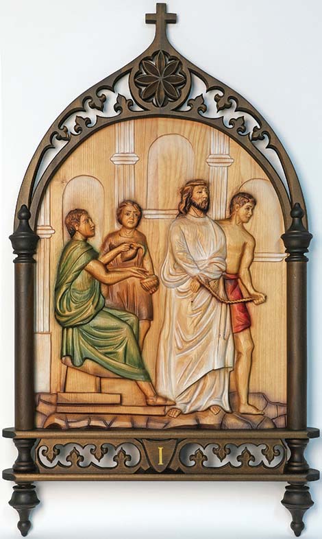 14 Wood Gothic Style Stations of the Cross K789