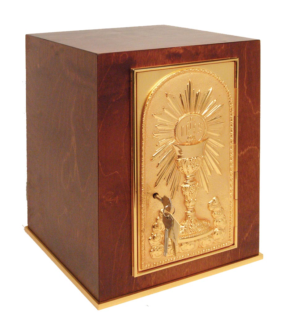 K904 Wood Tabernacle Gold Plated Door