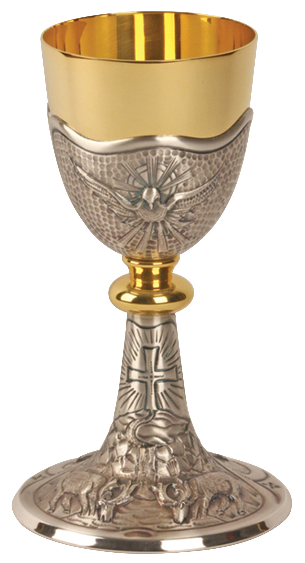 Silver Ox & Gold Holy Spirit Chalice K915
