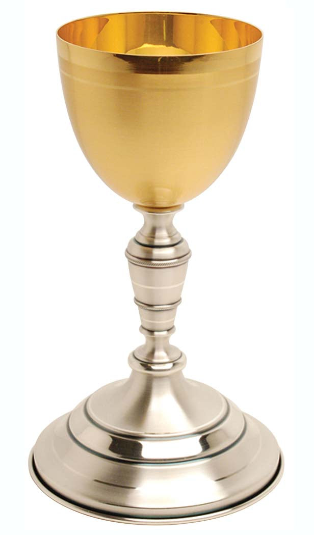 Gold and SIlver Plate Chalice with Banded Lip Cup K921
