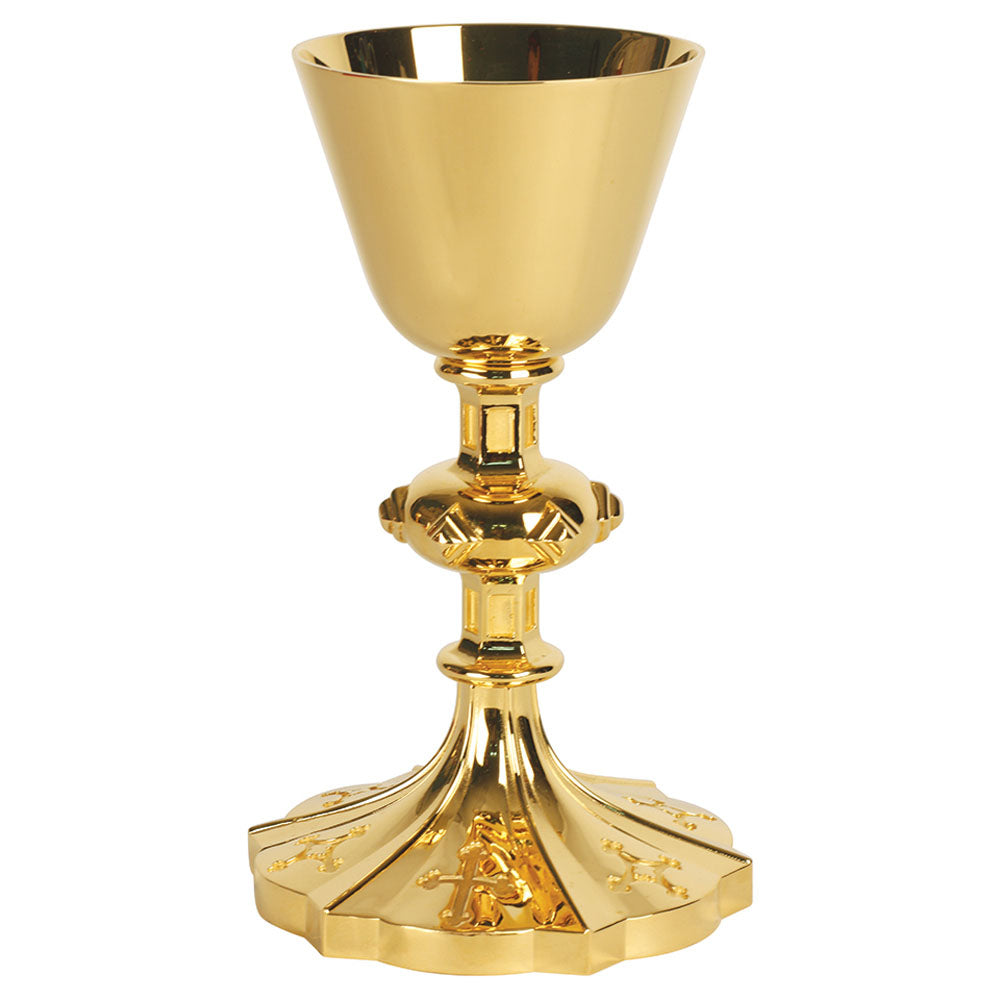 24kt Gold Plate Gothic Style Chalice K970