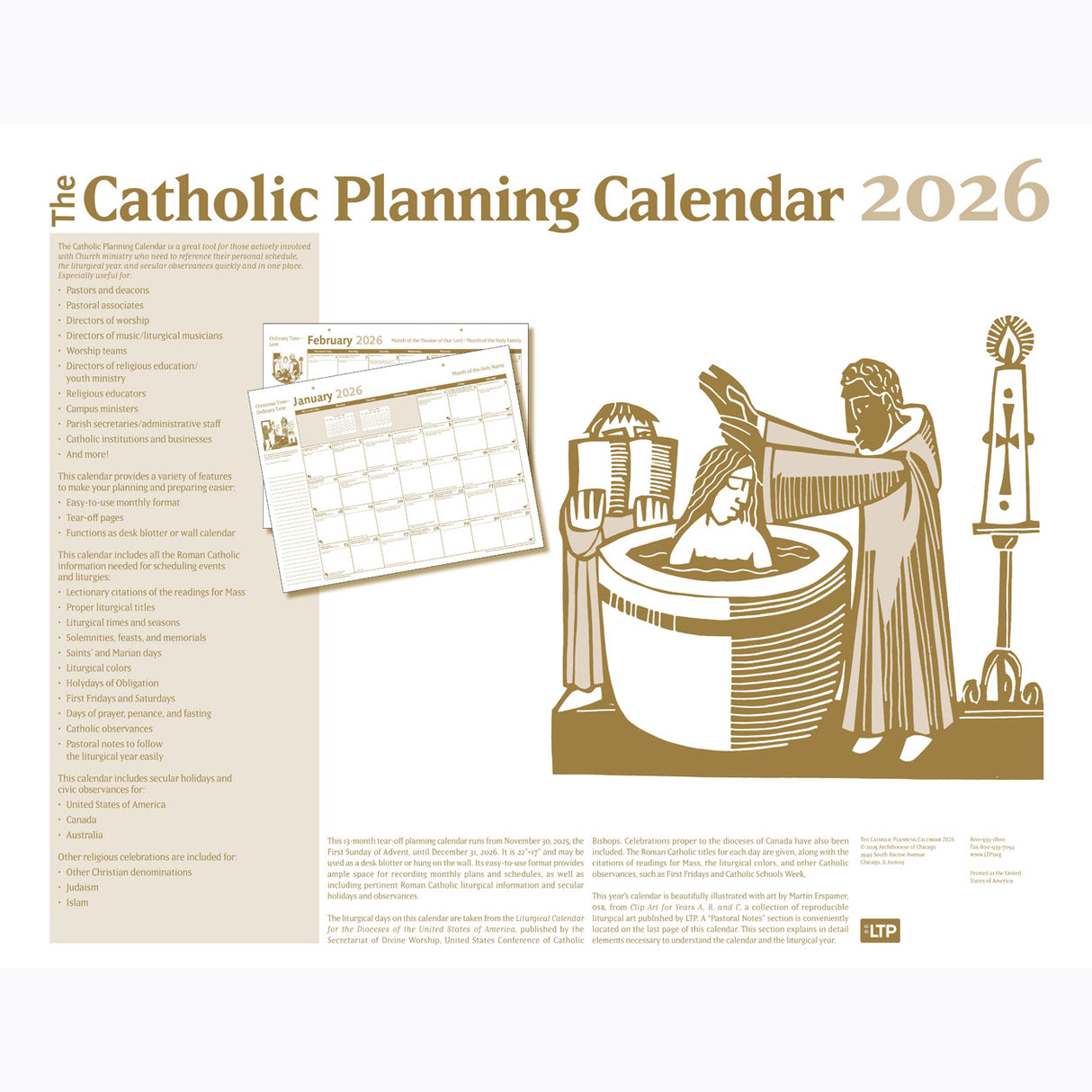 Catholic Planning Calendar 2026 Blotter Size
