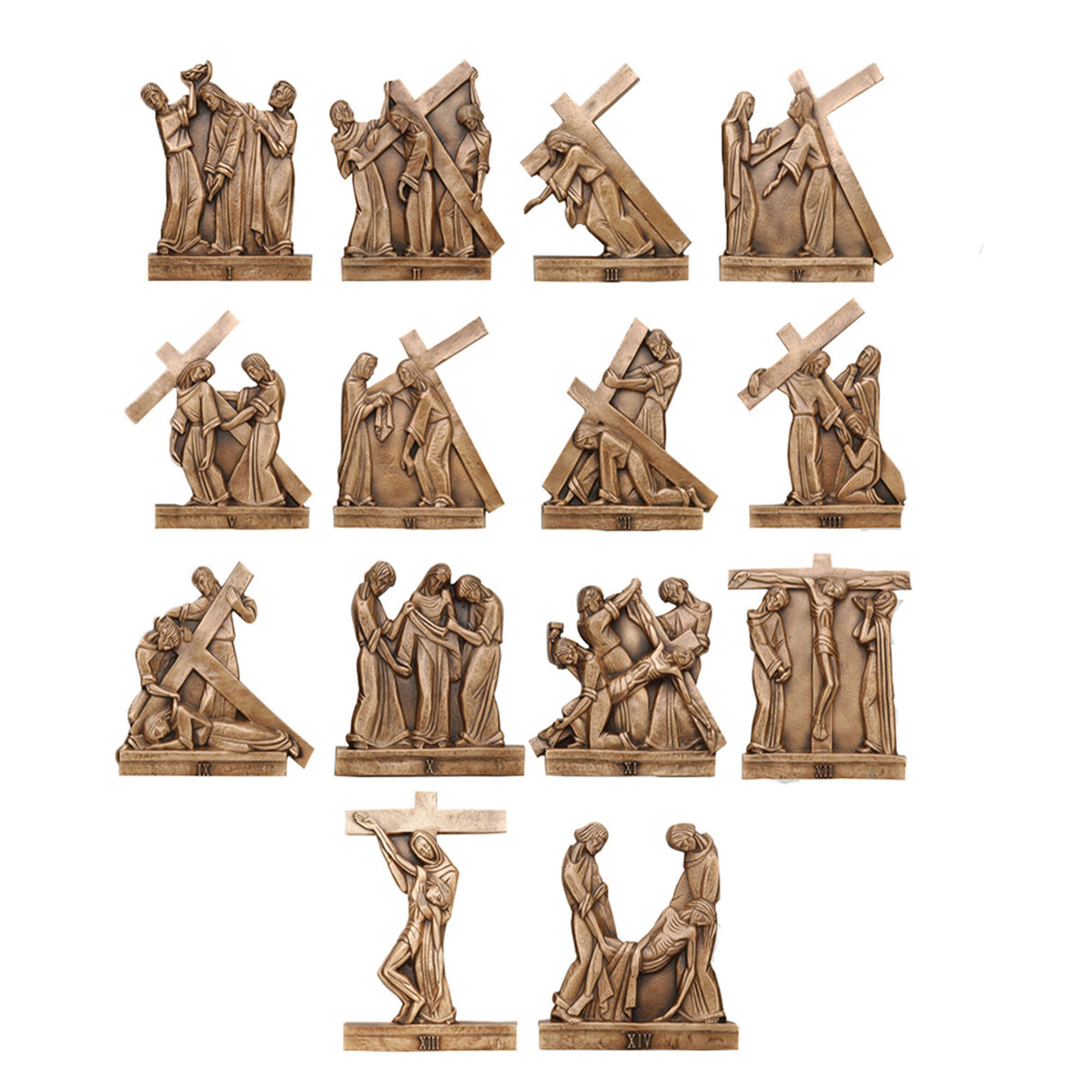 Bronze Stations of the Cross 10x11 inches - 14 Plaques