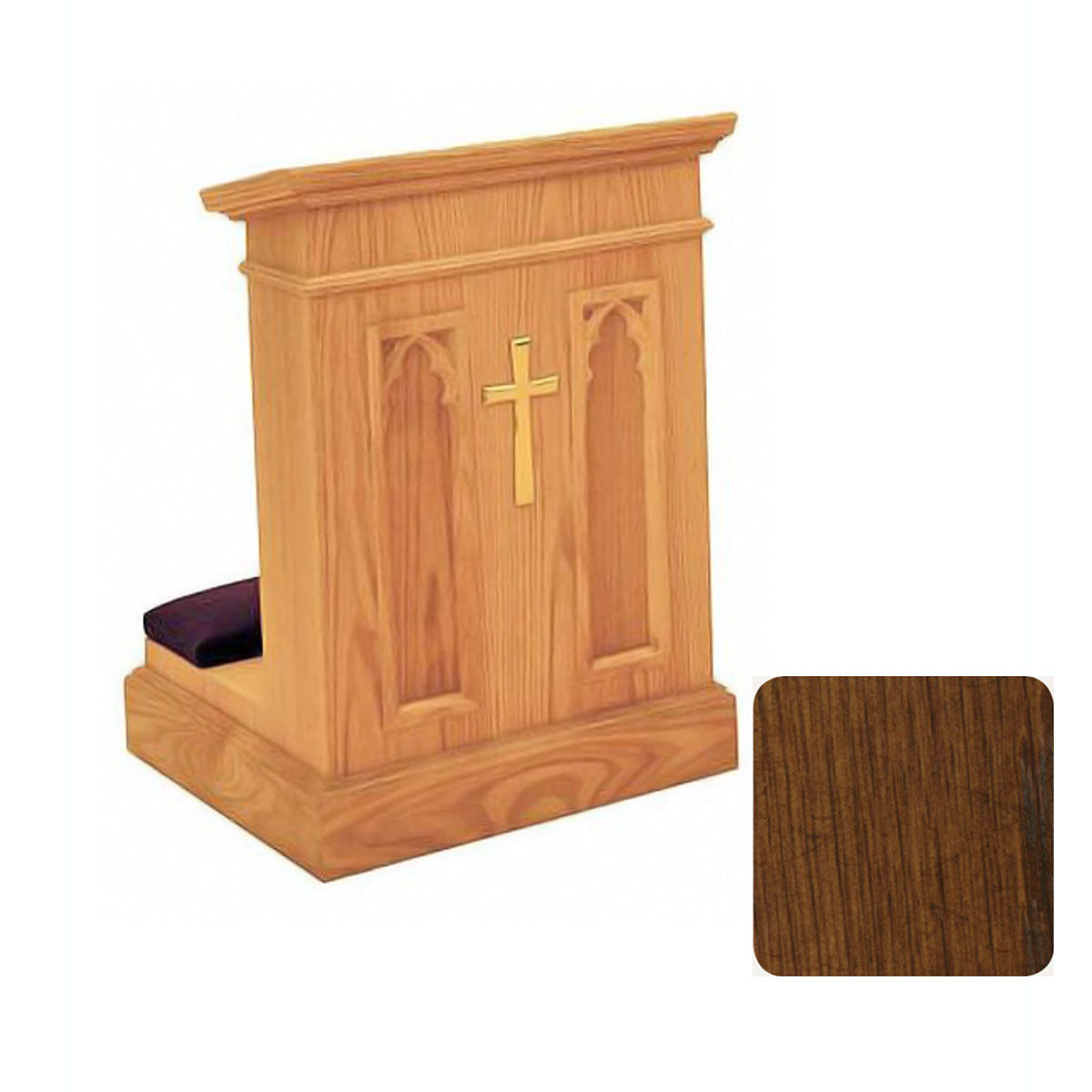 Antique Cherry Enclosed Front Prie Dieu with Gothic Arches W1210