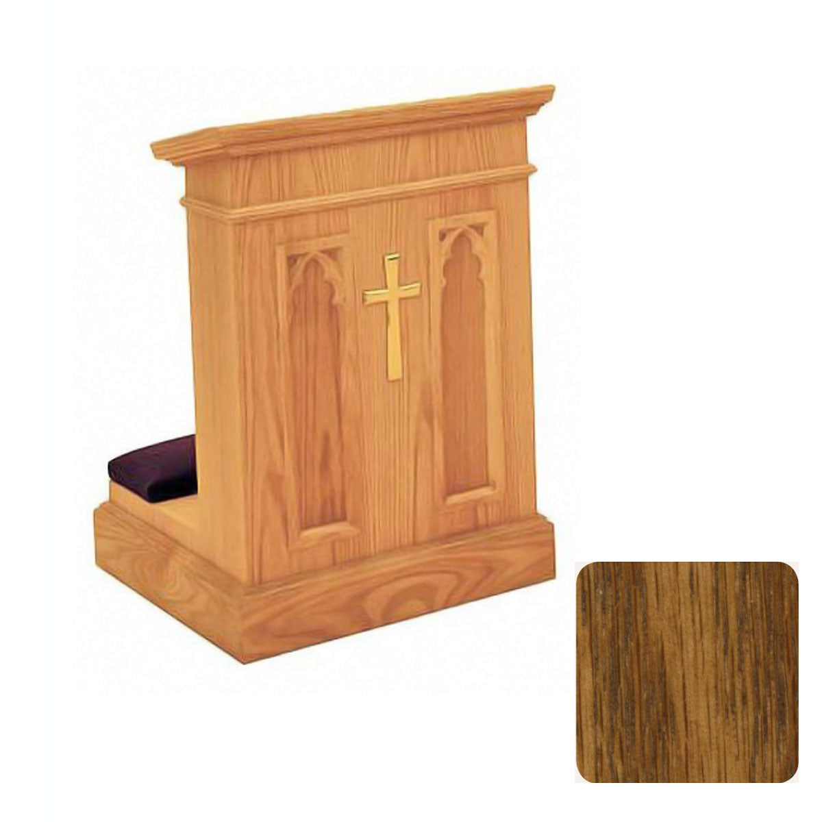 Amber Finish Enclosed Front Prie Dieu with Gothic Arches W1210