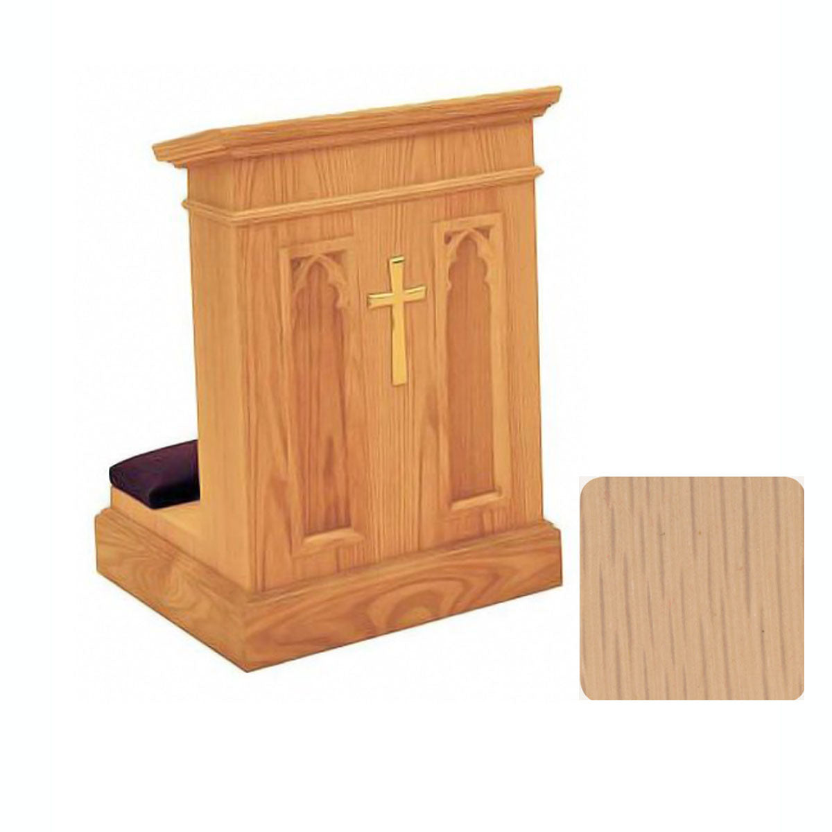 Limed Oak Enclosed Front Prie Dieu with Gothic Arches W1210