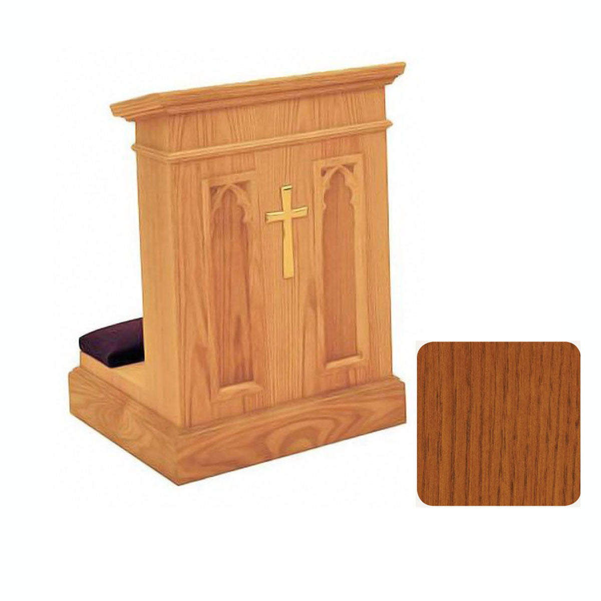 Sunset Finish Enclosed Front Prie Dieu with Gothic Arches W1210