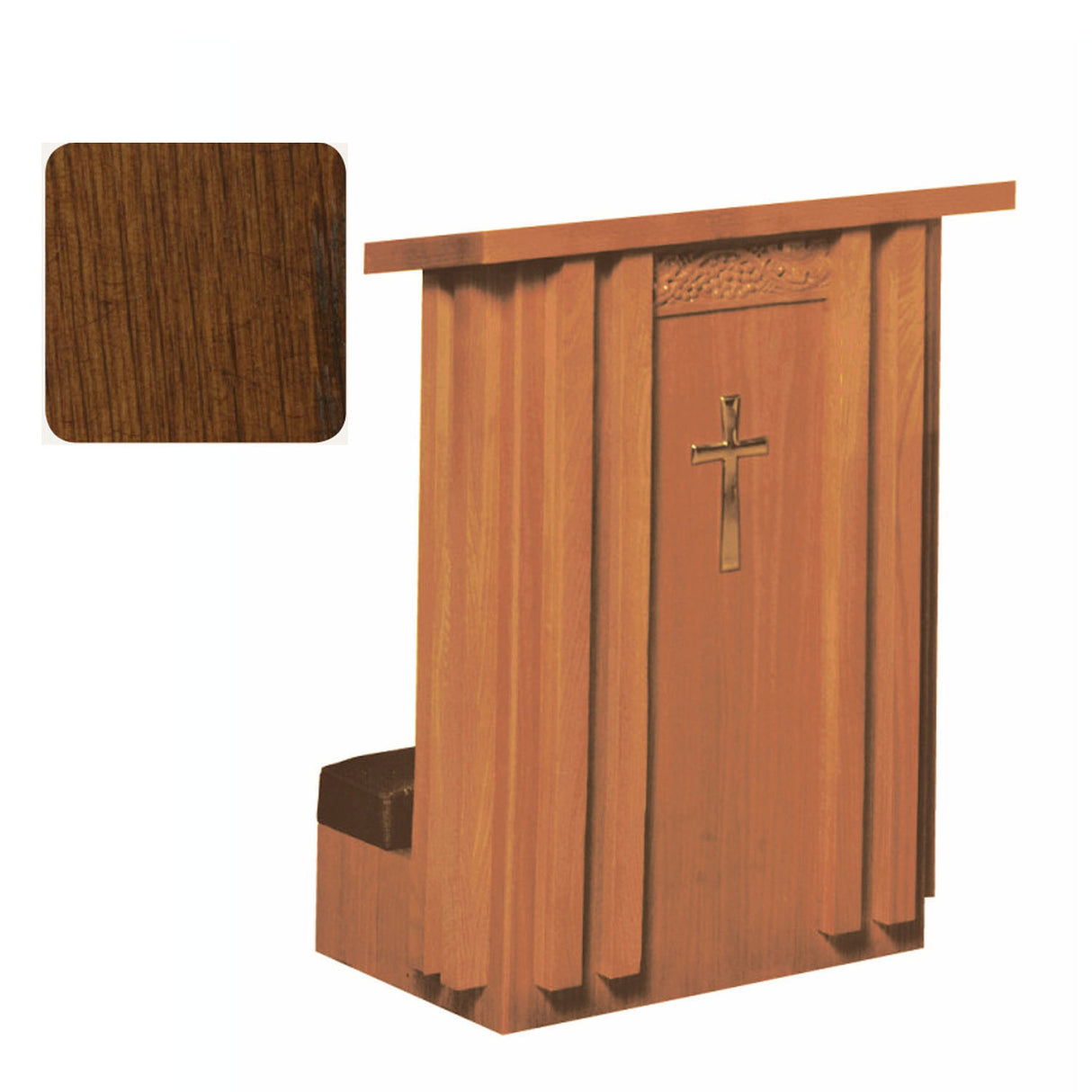 Antique Cherry Solid Front Prie Dieu with Shelf in 2 widths 2010