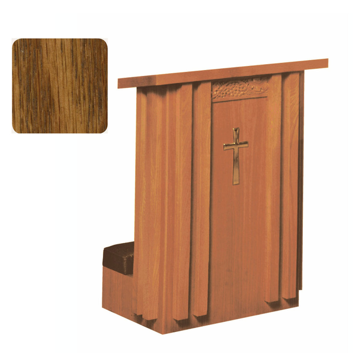 Amber Finish Solid Front Prie Dieu with Shelf in 2 widths 2010