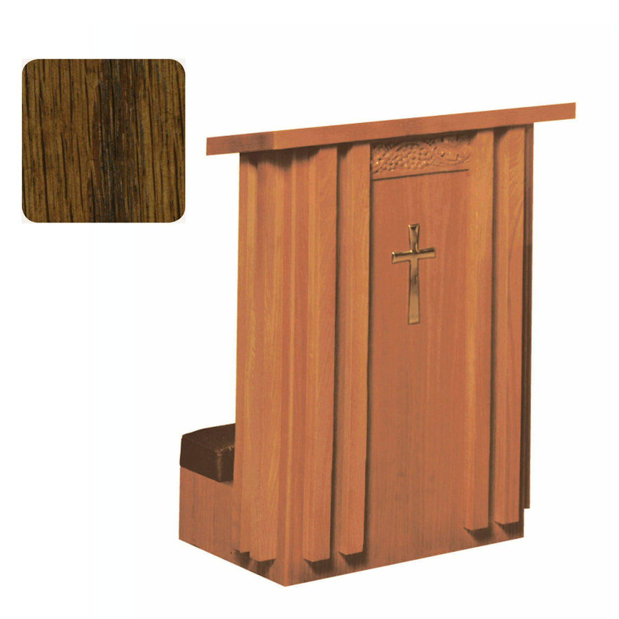 Dark Oak Finish Solid Front Prie Dieu with Shelf in 2 widths 2010