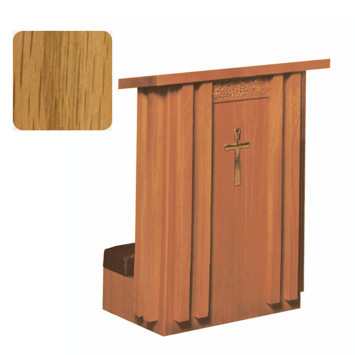 Fruitwood Finish Solid Front Prie Dieu with Shelf in 2 widths 2010