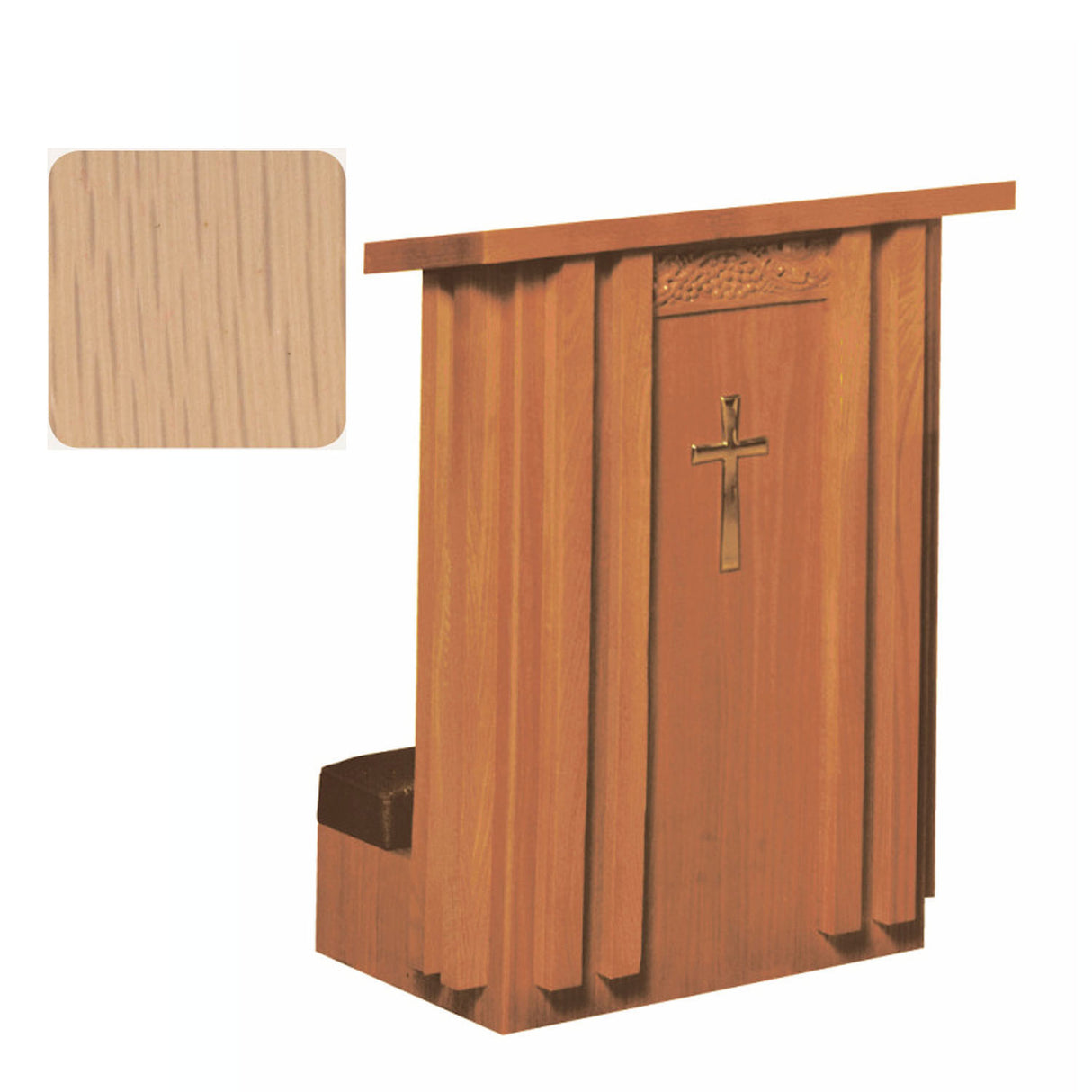 Limed Oak Finish Solid Front Prie Dieu with Shelf in 2 widths 2010