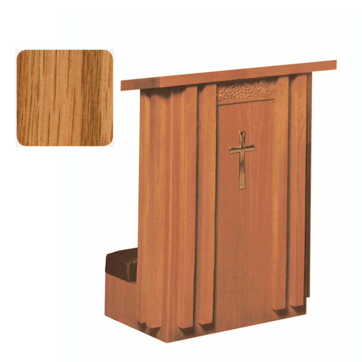 Light Oak Finish Solid Front Prie Dieu with Shelf in 2 widths 2010