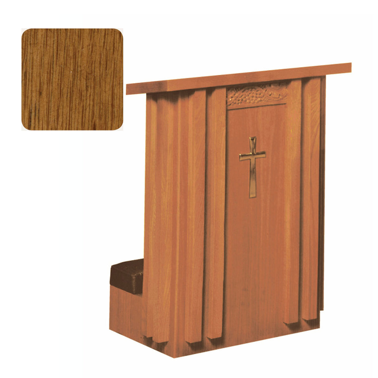 Rosewood Finish Solid Front Prie Dieu with Shelf in 2 widths 2010