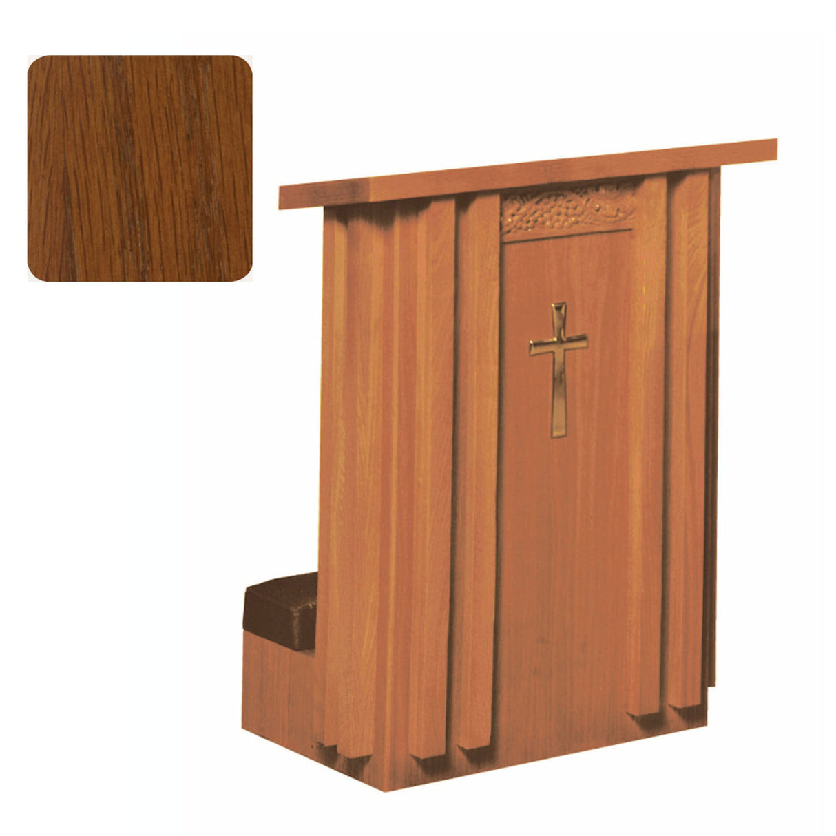Sienna Finish Solid Front Prie Dieu with Shelf in 2 widths 2010