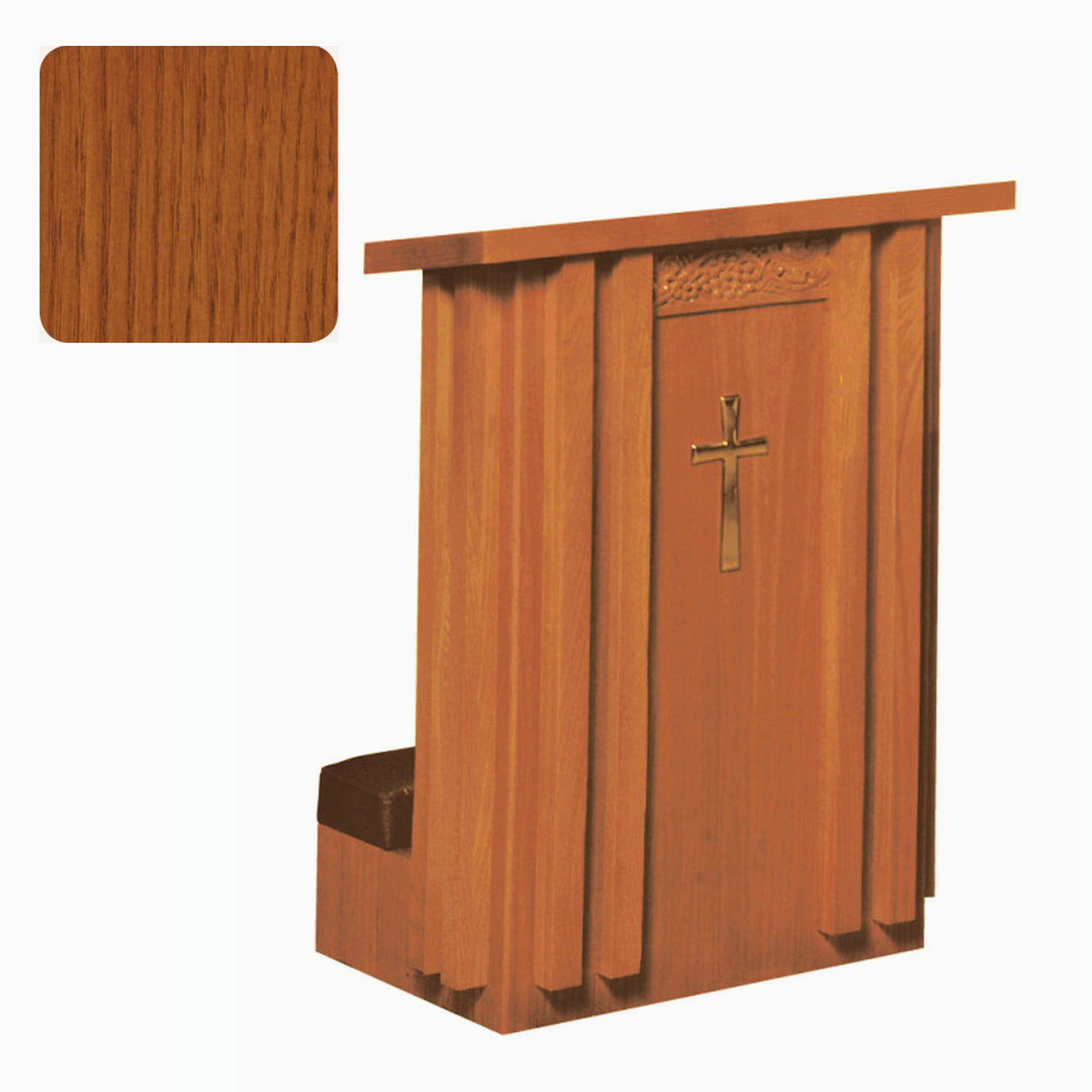 Sunset Finish Solid Front Prie Dieu with Shelf in 2 widths 2010
