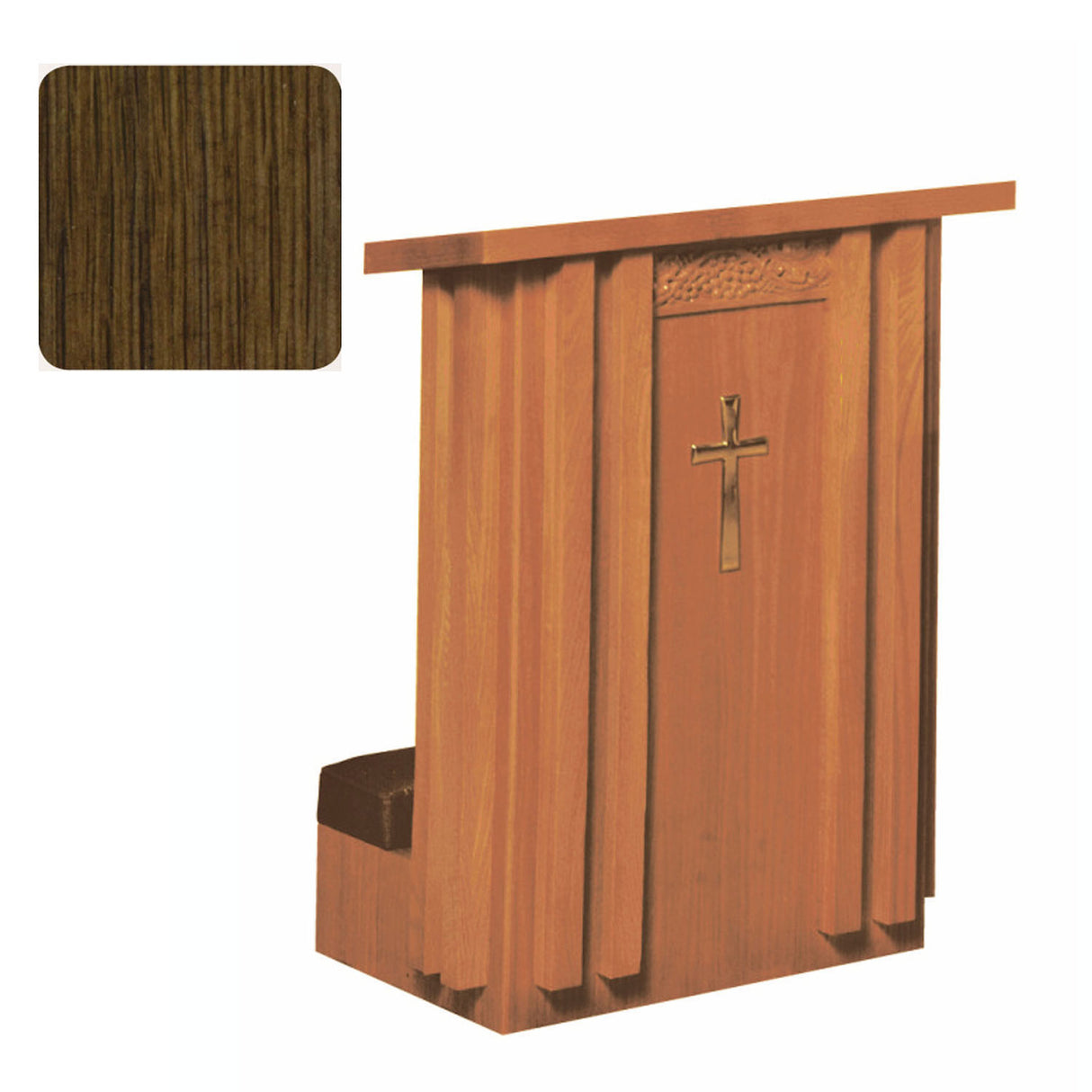 Walnut Finish Solid Front Prie Dieu with Shelf in 2 widths 2010