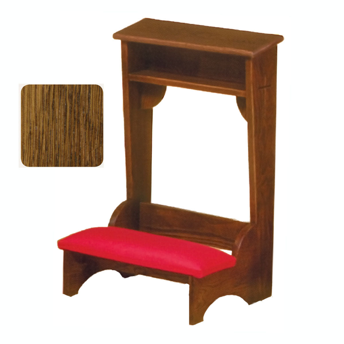 Medium Oak 22 inch wide Traditional Prie Dieu 2222