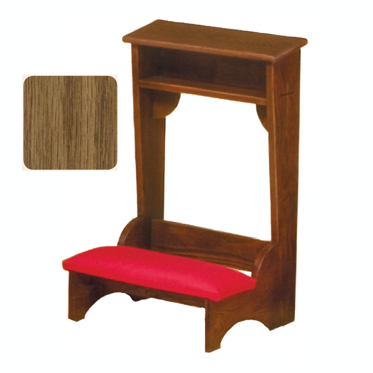 Pecan Finish 22 inch wide Traditional Prie Dieu 2222