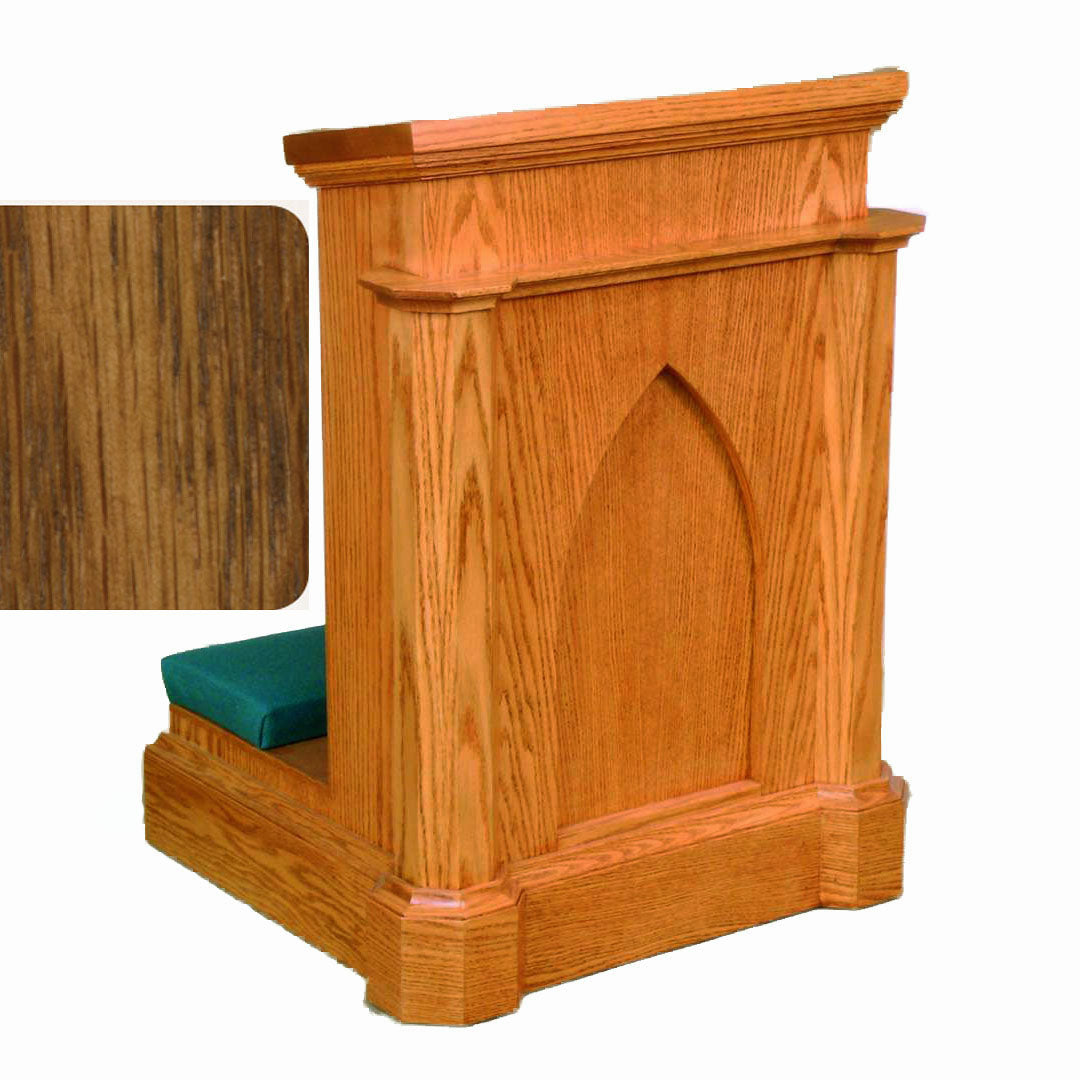 Amber Finish Gothic Arch Solid Front Prie Dieu 267