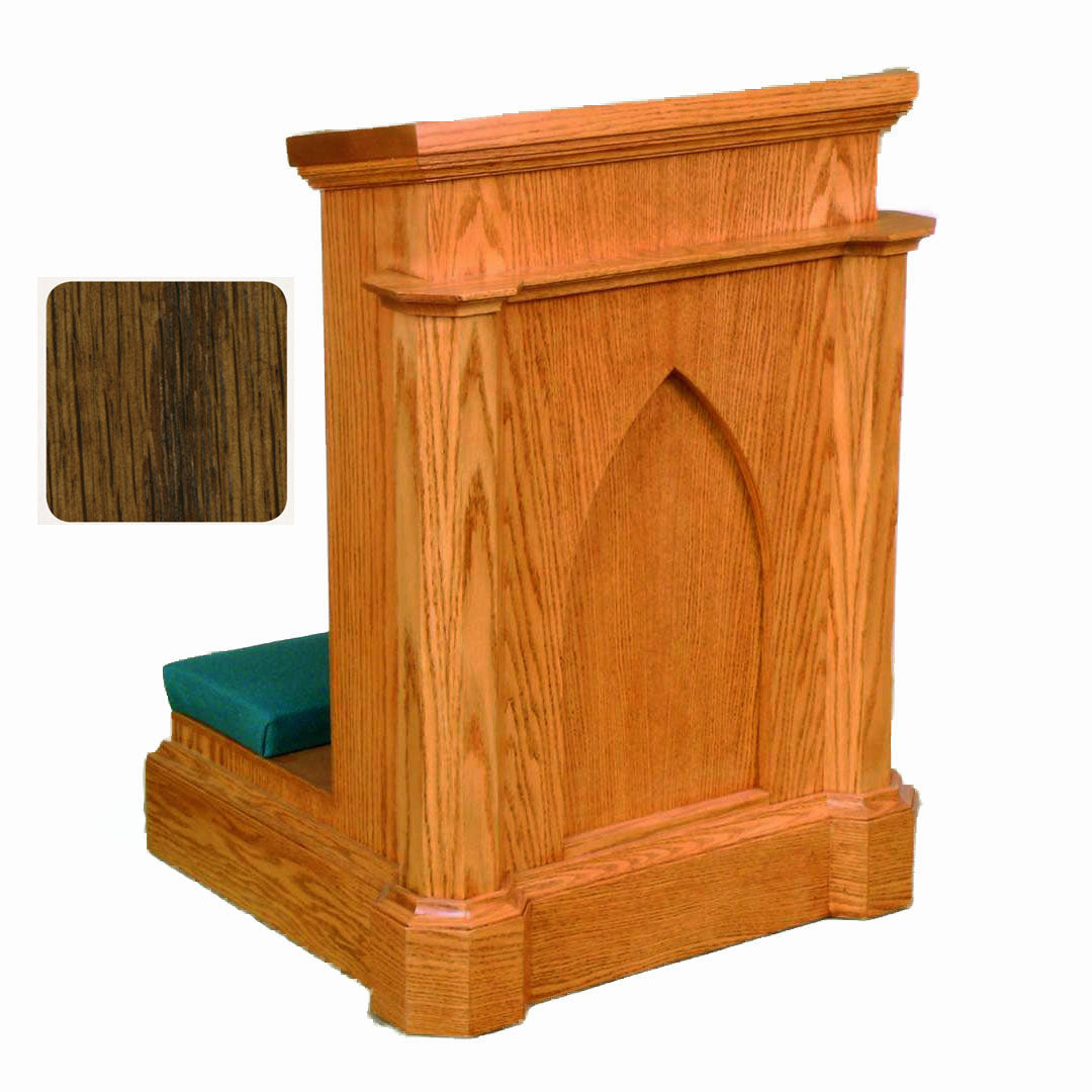 Dark Oak Gothic Arch Solid Front Prie Dieu 267