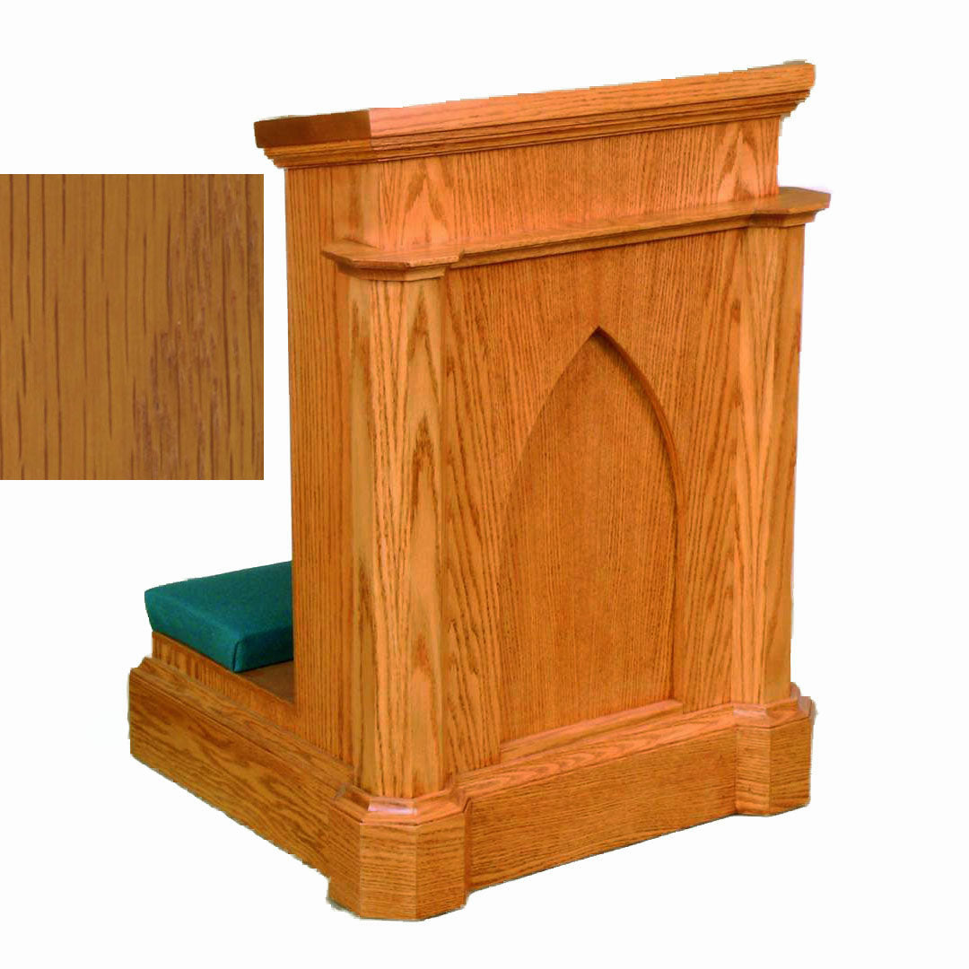 Golden Oak Gothic Arch Solid Front Prie Dieu 267