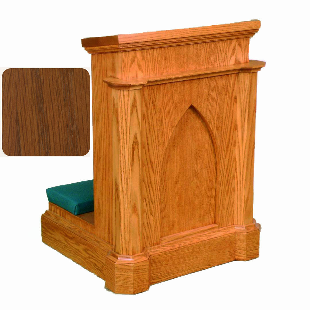 Sienna Finish Gothic Arch Solid Front Prie Dieu 267