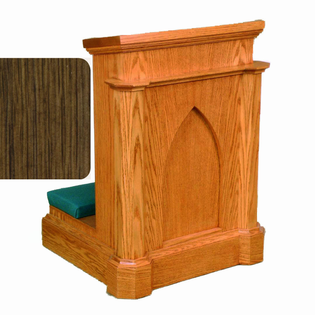 Walnut Finish Gothic Arch Solid Front Prie Dieu 267