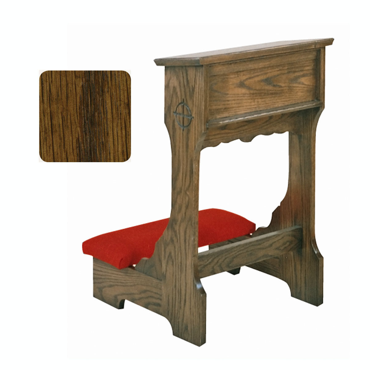 Dark Oak Prie Dieu (Kneeler) with Shelf no. 58