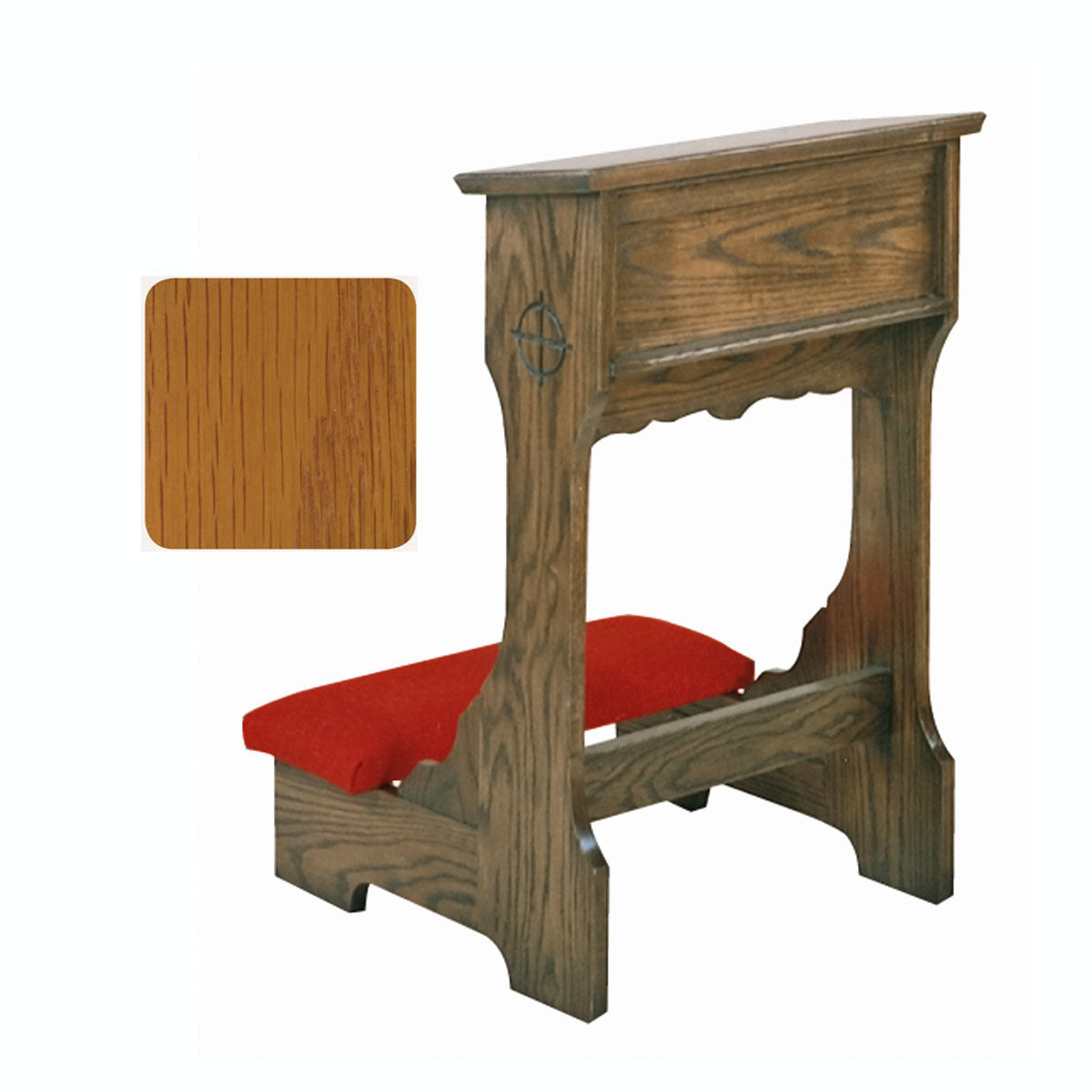 Golden Oak Prie Dieu (Kneeler) with Shelf no. 58
