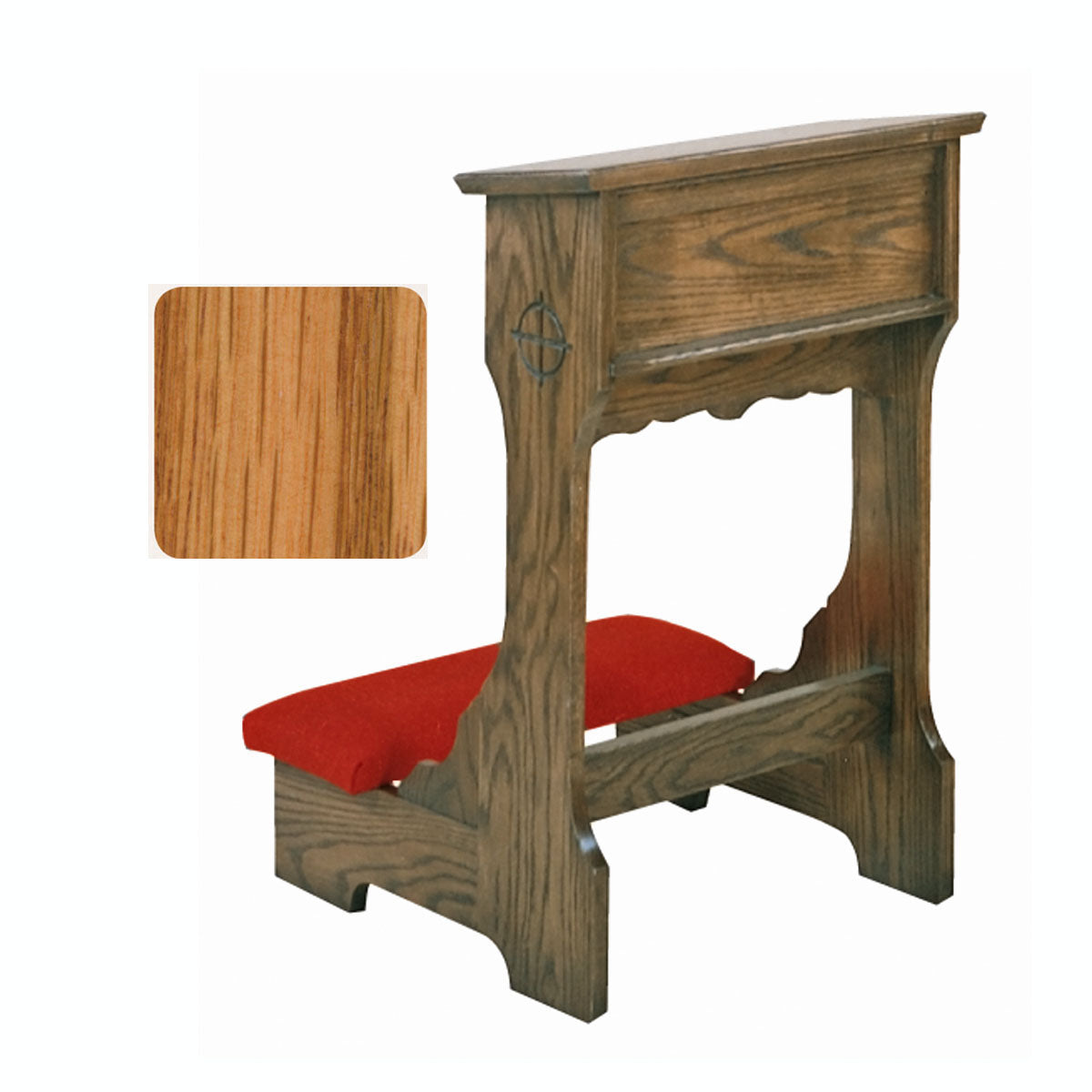 Light Oak Prie Dieu (Kneeler) with Shelf no. 58