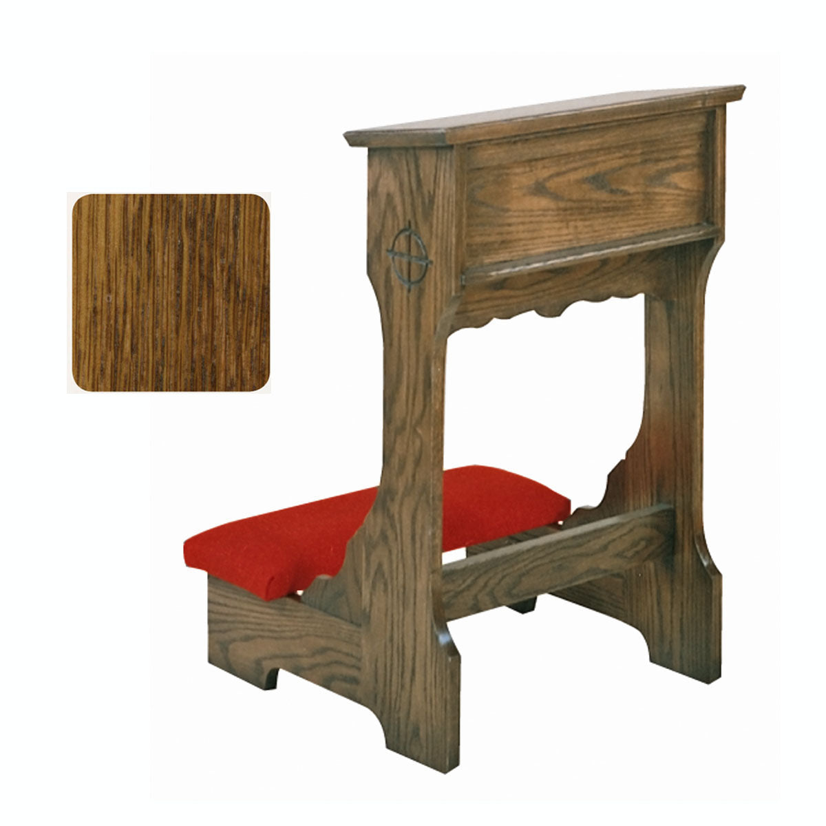 Medium Oak Prie Dieu (Kneeler) with Shelf no. 58