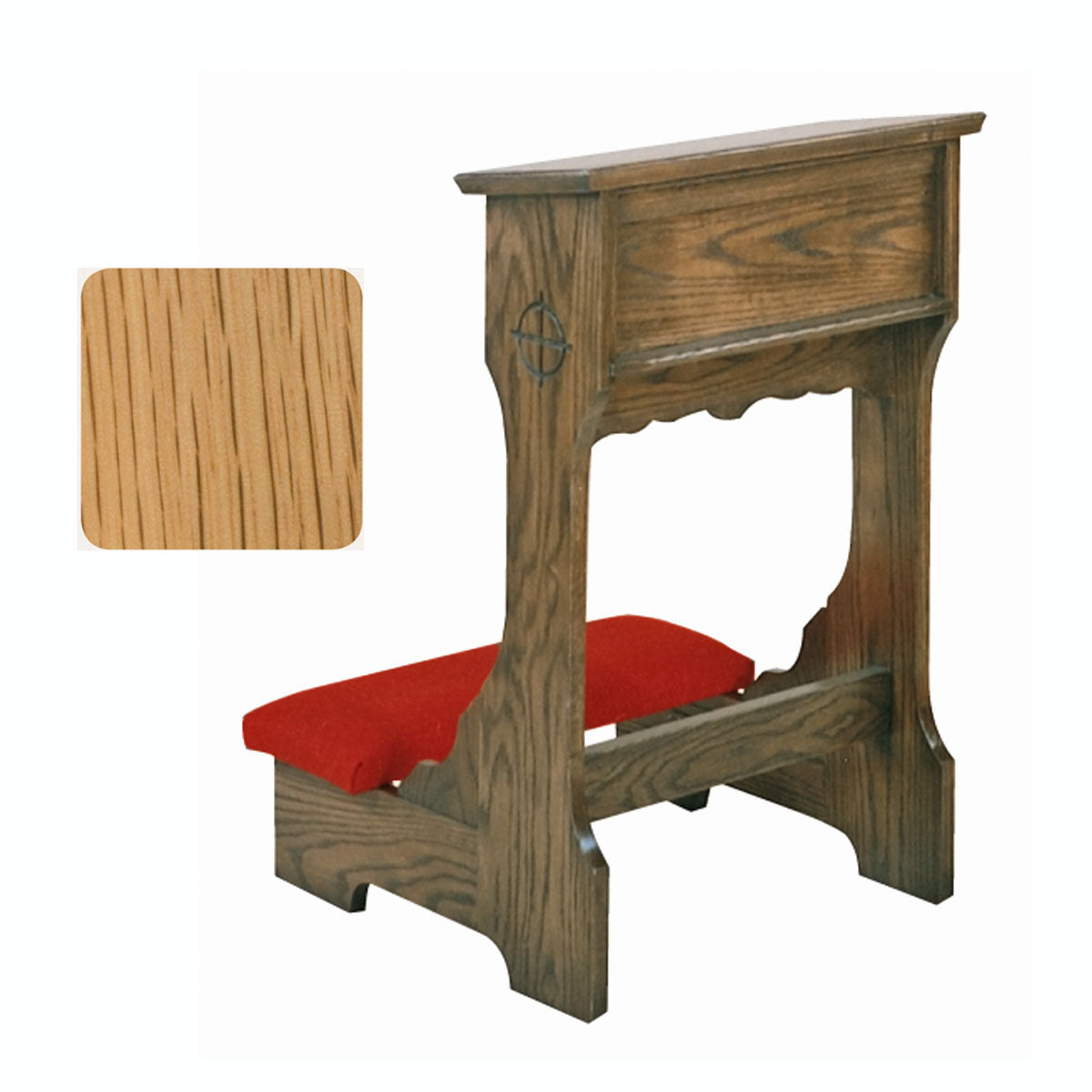 Natural Oak Prie Dieu (Kneeler) with Shelf no. 58