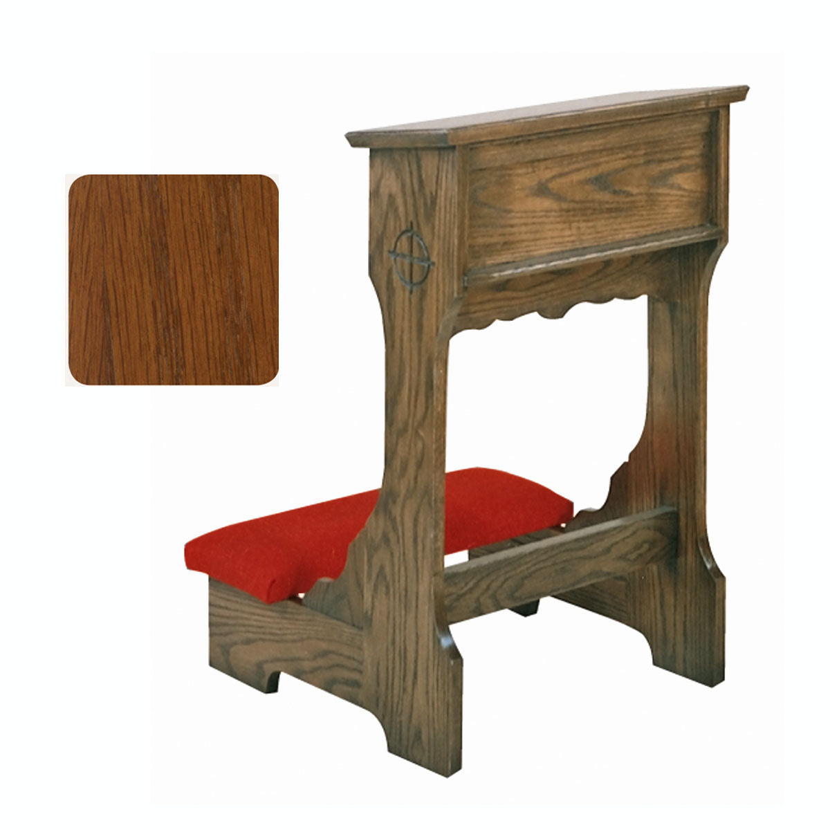 Sienna Finish Prie Dieu (Kneeler) with Shelf no. 58