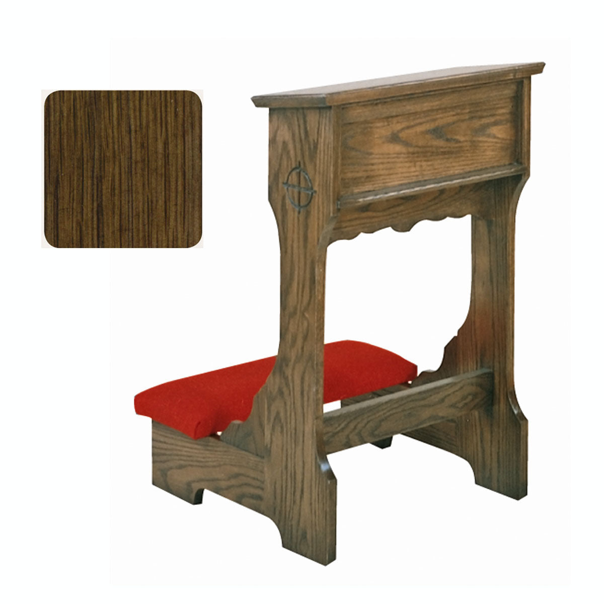 Walnut Finish Prie Dieu (Kneeler) with Shelf no. 58