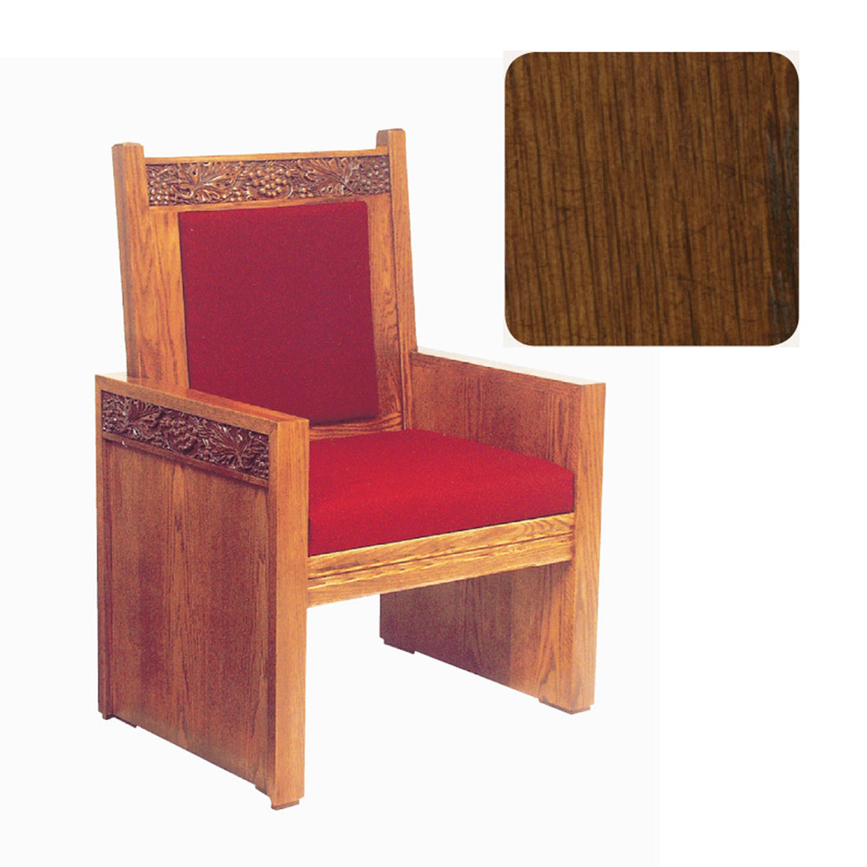 Antique Cherry Celebrant Chair with Vine Decor 684