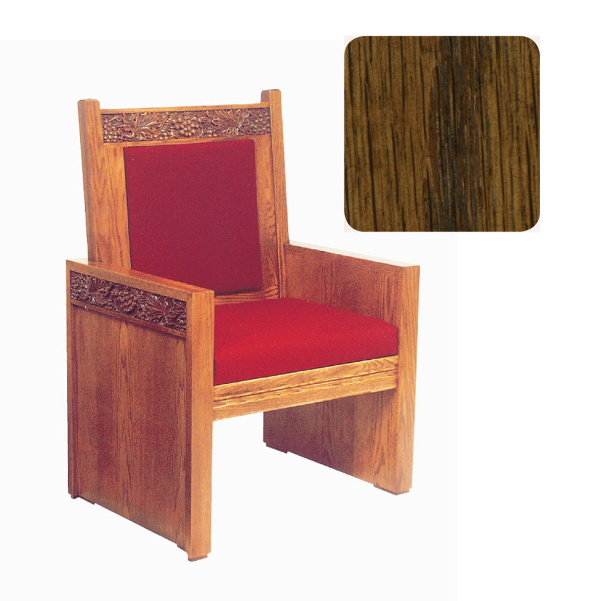 Dark Oak Finish Celebrant Chair with Vine Decor 684