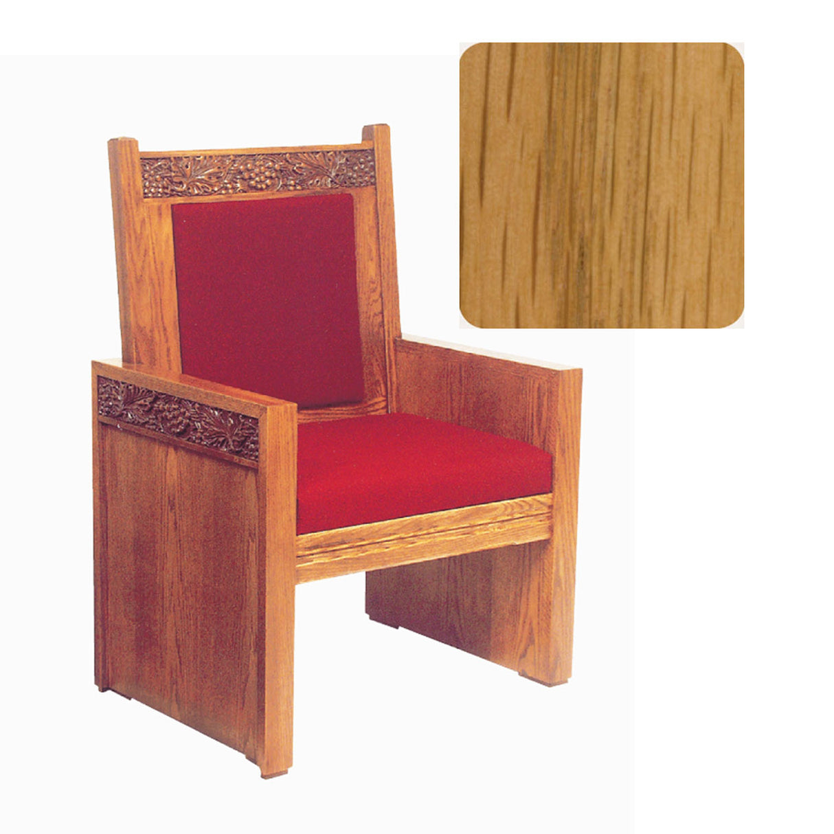 Fruitwood Finish Celebrant Chair with Vine Decor 684