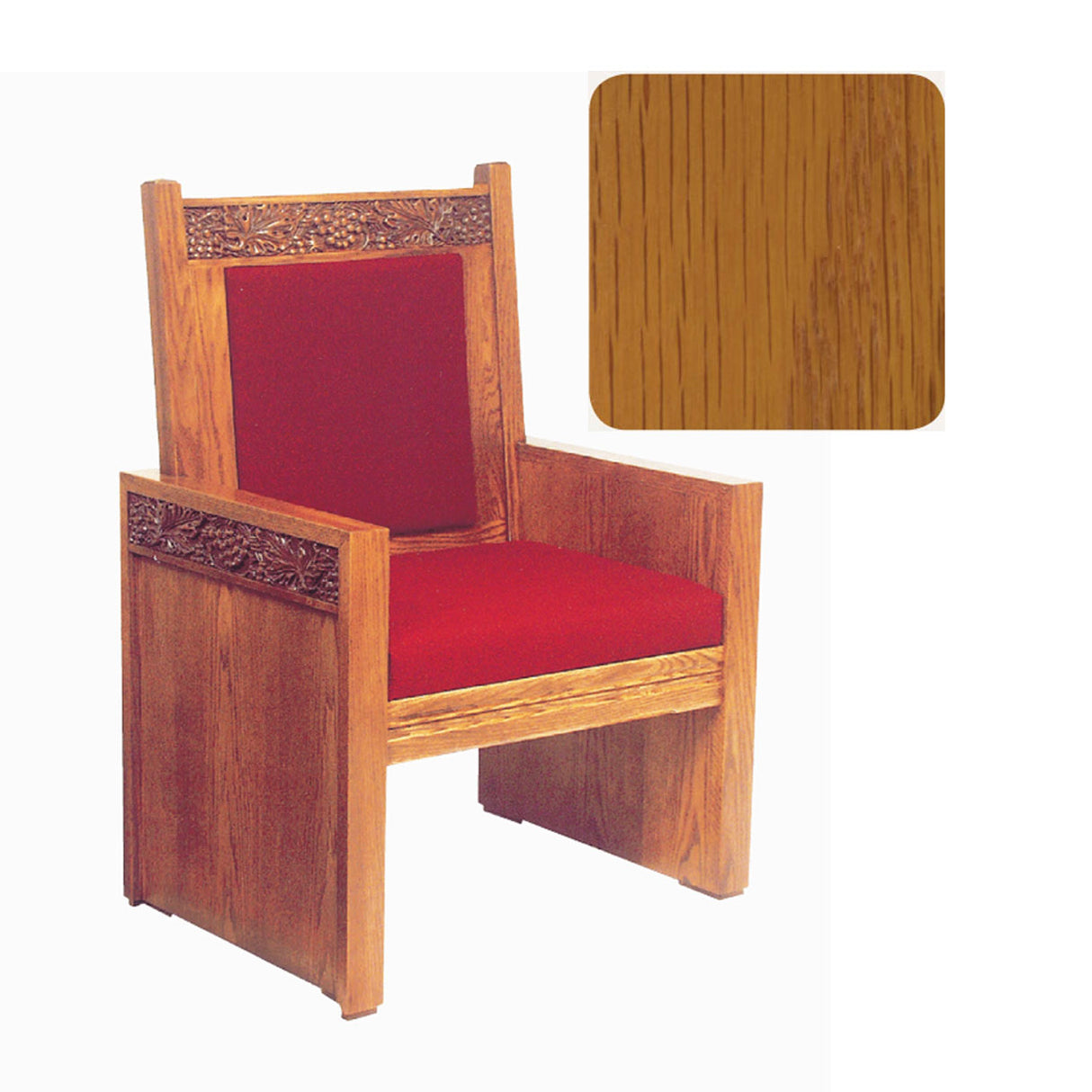 Golden Oak Finish Celebrant Chair with Vine Decor 684