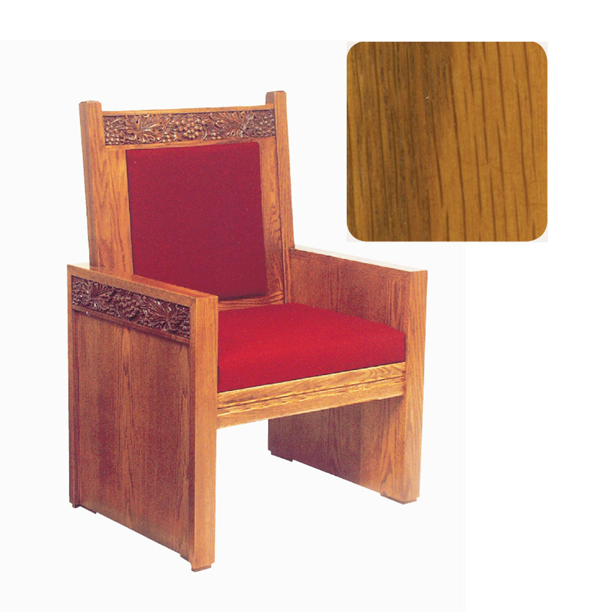 Harvest Oak Finish Celebrant Chair with Vine Decor 684