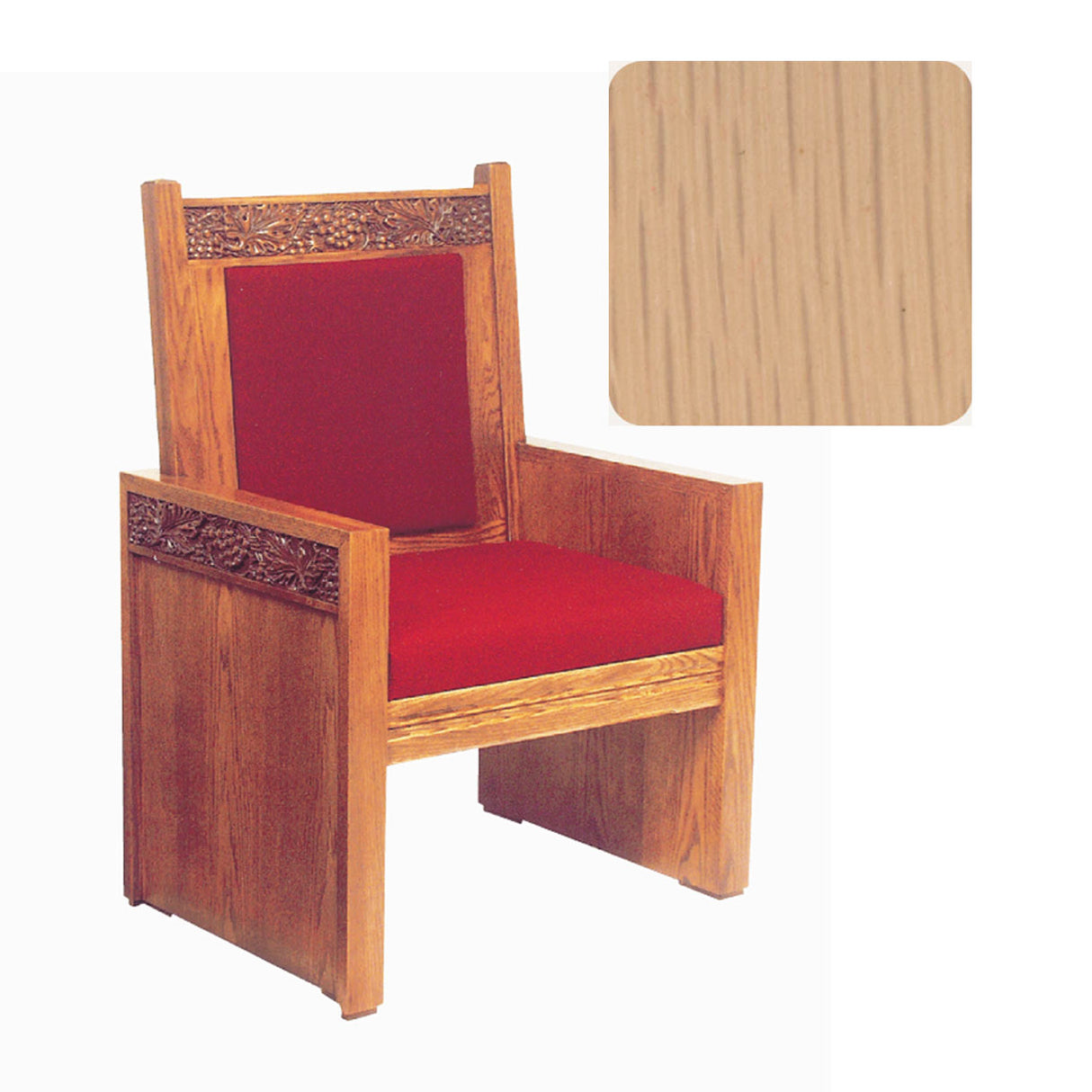 Limed Oak Finish Celebrant Chair with Vine Decor 684