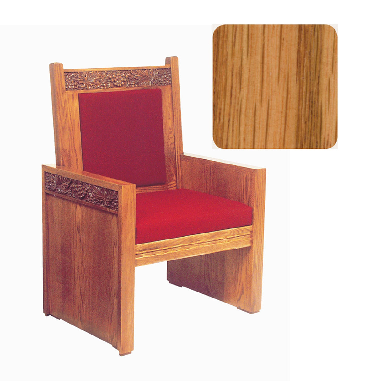 Light Oak Finish Celebrant Chair with Vine Decor 684