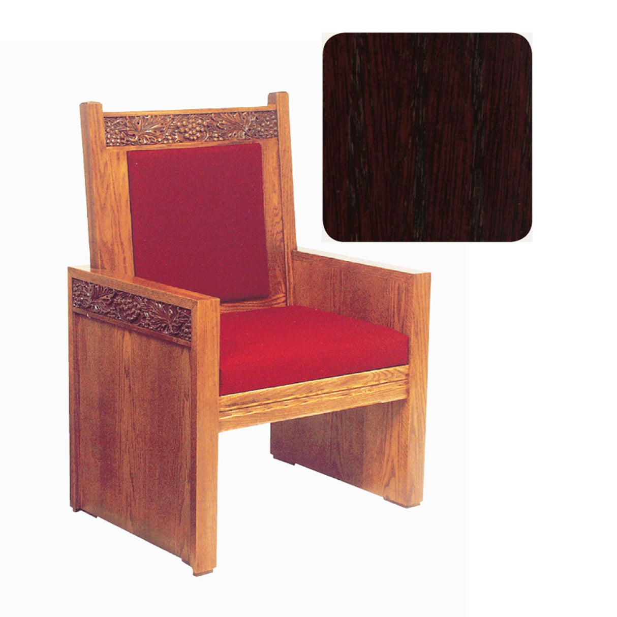 Mahogany Finish Celebrant Chair with Vine Decor 684
