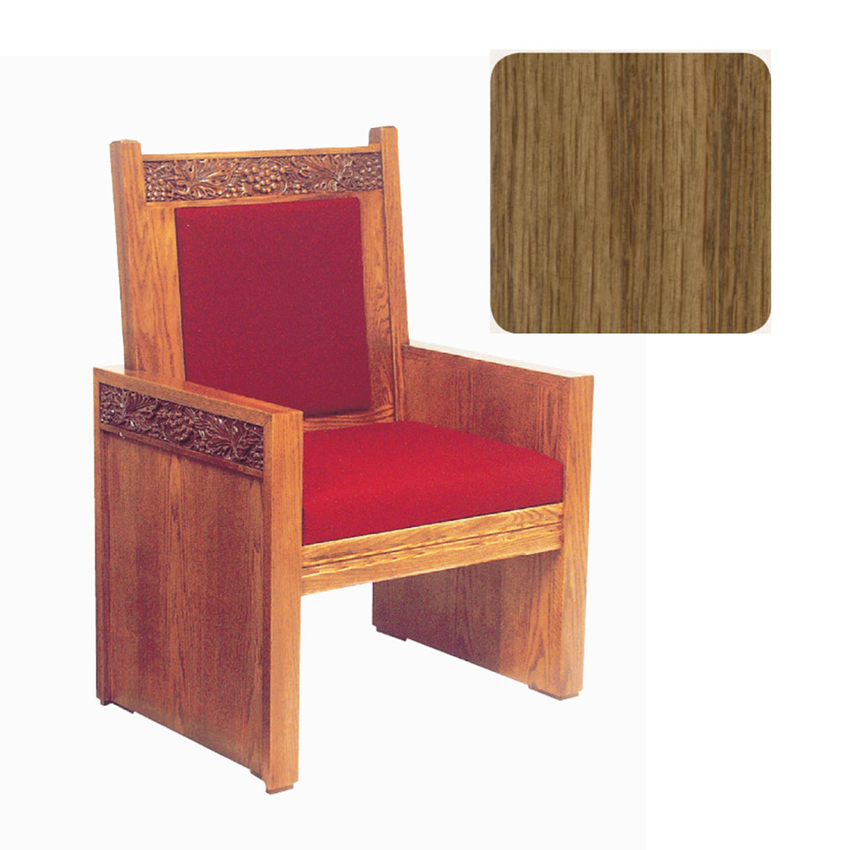 Pecan Finish Celebrant Chair with Vine Decor 684